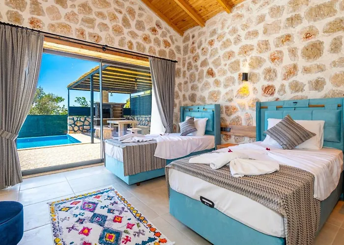 Villa Kalkan'da 2 Yatak Odali Jakuzili Villa-villa Seabird Kas